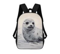 HETVBNS Harp Seal Painting Backpack for Women Men, Durable 600D Polyester Bookbag with Large Capacity, Lightweight 17 Inch Laptop Backpack Minimalism Casual Daypack for Work, Travel