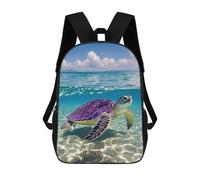 HETVBNS Hawaii with Purple Sea Turtle Backpack for Women Men, Durable 600D Polyester Bookbag with Large Capacity, Lightweight 17 Inch Laptop Backpack Minimalism Casual Daypack for Work, Travel