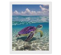 HETVBNS Hawaii with Purple Sea Turtle Diamond Painting Kits for Adults, Full Round Drill DIY Diamond Art for Beginners, 5D Gem Art and Crafts for Home Wall Decor 16"x20"