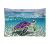HETVBNS Hawaii with Purple Sea Turtle Tapestry Wall Hanging - 60"x90" Aesthetic Tapestries Soft Polyester Wall Art Decor Large Tapestry for Bedroom Living Room Dorm Backdrop, Hanging Kit Included