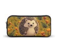 HETVBNS Hedgehog Pencil Case Large Capacity, Durable Pencil Pouch Portable Small Cosmetic Bag with Metal Zipper, Simple Makeup Pouch Aesthetic Toiletry Bag for Travel Office