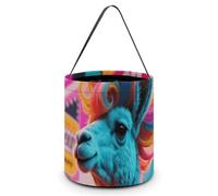 HETVBNS Hippie Sheep Candy Bag Halloween Trick Or Treat Bucket 7.9x8.3in, Reusable Gift Bags for Party Holiday Wedding