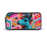 HETVBNS Hippie Sheep Pencil Case Large Capacity, Durable Pencil Pouch Portable Small Cosmetic Bag with Metal Zipper, Simple Makeup Pouch Aesthetic Toiletry Bag for Travel Office