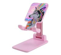 HETVBNS Hippie Wolf Phone Stand for Desk - Adjustable & Foldable Tablet Stand Portable Cell Phone Stand Holder Compatible with 4-13" Smartphones, Tablets