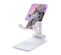 HETVBNS Hippie Wolf Phone Stand for Desk - Adjustable & Foldable Tablet Stand Portable Cell Phone Stand Holder Compatible with 4-13" Smartphones, Tablets