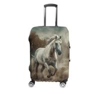 HETVBNS Horse Running in Field Luggage Cover, Elastic Luggage Protector Fits 19-32in Suitcases, Washable & Anti-Scratch Suitcase Cover for Men Women, style, M, Classic