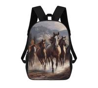 HETVBNS Horses Backpack for Women Men, Durable 600D Polyester Bookbag with Large Capacity, Lightweight 17 Inch Laptop Backpack Minimalism Casual Daypack for Work, Travel