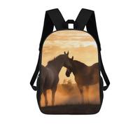 HETVBNS Horses in Love Backpack for Women Men, Durable 600D Polyester Bookbag with Large Capacity, Lightweight 17 Inch Laptop Backpack Minimalism Casual Daypack for Work, Travel