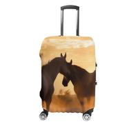 HETVBNS Horses in Love Luggage Cover, Elastic Luggage Protector Fits 19-32in Suitcases, Washable & Anti-Scratch Suitcase Cover for Men Women, style, L, Classic