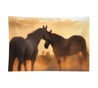 HETVBNS Horses in Love Tapestry Wall Hanging - 40"x60" Aesthetic Tapestries Soft Polyester Wall Art Decor Large Tapestry for Bedroom Living Room Dorm Backdrop, Hanging Kit Included