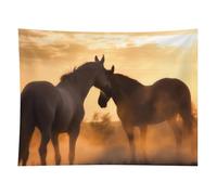 HETVBNS Horses in Love Tapestry Wall Hanging - 60"x80" Aesthetic Tapestries Soft Polyester Wall Art Decor Large Tapestry for Bedroom Living Room Dorm Backdrop, Hanging Kit Included