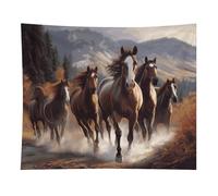 HETVBNS Horses Tapestry Wall Hanging - 50"x60" Aesthetic Tapestries Soft Polyester Wall Art Decor Large Tapestry for Bedroom Living Room Dorm Backdrop, Hanging Kit Included