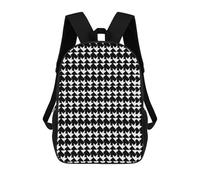 HETVBNS Houndstooth Black Backpack for Women Men, Durable 600D Polyester Bookbag with Large Capacity, Lightweight 17 Inch Laptop Backpack Minimalism Casual Daypack for Work, Travel