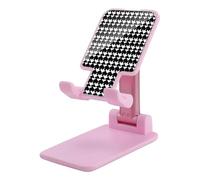 HETVBNS Houndstooth Black Phone Stand for Desk - Adjustable & Foldable Tablet Stand Portable Cell Phone Stand Holder Compatible with 4-13" Smartphones, Tablets