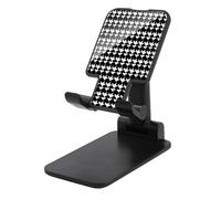 HETVBNS Houndstooth Black Phone Stand for Desk - Adjustable & Foldable Tablet Stand Portable Cell Phone Stand Holder Compatible with 4-13" Smartphones, Tablets