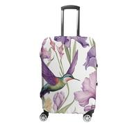 HETVBNS Hummingbirds Irises Flowers Luggage Cover, Elastic Luggage Protector Fits 19-32in Suitcases, Washable & Anti-Scratch Suitcase Cover for Men Women, style, L, Classic