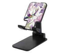 HETVBNS Hummingbirds Irises Flowers Phone Stand for Desk - Adjustable & Foldable Tablet Stand Portable Cell Phone Stand Holder Compatible with 4-13" Smartphones, Tablets