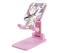 HETVBNS Hummingbirds Irises Flowers Phone Stand for Desk - Adjustable & Foldable Tablet Stand Portable Cell Phone Stand Holder Compatible with 4-13" Smartphones, Tablets