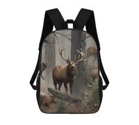 HETVBNS Hunting Deer Bear Elk Backpack for Women Men, Durable 600D Polyester Bookbag with Large Capacity, Lightweight 17 Inch Laptop Backpack Minimalism Casual Daypack for Work, Travel
