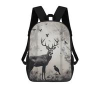 HETVBNS Hunting Silhouette of Deer Backpack for Women Men, Durable 600D Polyester Bookbag with Large Capacity, Lightweight 17 Inch Laptop Backpack Minimalism Casual Daypack for Work, Travel