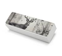 HETVBNS Hunting Silhouette of Deer Glasses Case Hard Shell Magnetic PU Leather Eyeglasses Case Stylish Sunglasses Cases for Women Men