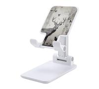 HETVBNS Hunting Silhouette of Deer Phone Stand for Desk - Adjustable & Foldable Tablet Stand Portable Cell Phone Stand Holder Compatible with 4-13" Smartphones, Tablets