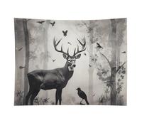 HETVBNS Hunting Silhouette of Deer Tapestry Wall Hanging - 30"x40" Aesthetic Tapestries Soft Polyester Wall Art Decor Large Tapestry for Bedroom Living Room Dorm Backdrop, Hanging Kit Included