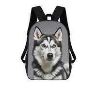HETVBNS Husky Dog Backpack for Women Men, Durable 600D Polyester Bookbag with Large Capacity, Lightweight 17 Inch Laptop Backpack Minimalism Casual Daypack for Work, Travel