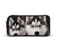 HETVBNS Husky Dog Pencil Case Large Capacity, Durable Pencil Pouch Portable Small Cosmetic Bag with Metal Zipper, Simple Makeup Pouch Aesthetic Toiletry Bag for Travel Office