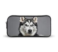 HETVBNS Husky Dog Pencil Case Large Capacity Zipper Pouch, Durable Pencil Box Organizer, Portable Small Cosmetic Bag for Office, Travel
