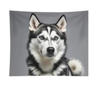 HETVBNS Husky Dog Tapestry Wall Hanging - 50"x60" Aesthetic Tapestries Soft Polyester Wall Art Decor Large Tapestry for Bedroom Living Room Dorm Backdrop, Hanging Kit Included
