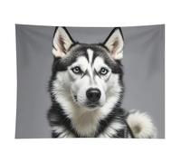 HETVBNS Husky Dog Tapestry Wall Hanging - 60"x80" Aesthetic Tapestries Soft Polyester Wall Art Decor Large Tapestry for Bedroom Living Room Dorm Backdrop, Hanging Kit Included