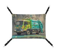 HETVBNS I Love Garbage Trucks Pet Hammock for Cats & Dogs, Soft Breathable Canvas Hanging Hammock with Adjustable Straps, Comfortable & Durable Hanging Bed for Small to Medium Pets