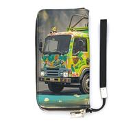 HETVBNS I Love Garbage Trucks Wallet, Elegant Wristlet Wallet with Multi-Card Slots, PU Leather Long Purse for Women, Men