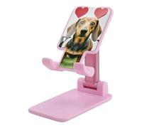 HETVBNS I Love My Dog Dachshunds Phone Stand for Desk - Adjustable & Foldable Tablet Stand Portable Cell Phone Stand Holder Compatible with 4-13" Smartphones, Tablets