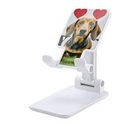 HETVBNS I Love My Dog Dachshunds Phone Stand for Desk - Adjustable & Foldable Tablet Stand Portable Cell Phone Stand Holder Compatible with 4-13" Smartphones, Tablets