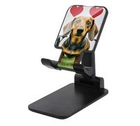 HETVBNS I Love My Dog Dachshunds Phone Stand for Desk - Adjustable & Foldable Tablet Stand Portable Cell Phone Stand Holder Compatible with 4-13" Smartphones, Tablets