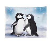 HETVBNS I Love Penguins Tapestry Wall Hanging - 30"x40" Aesthetic Tapestries Soft Polyester Wall Art Decor Large Tapestry for Bedroom Living Room Dorm Backdrop, Hanging Kit Included