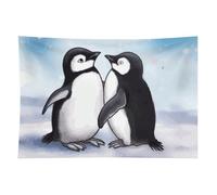 HETVBNS I Love Penguins Tapestry Wall Hanging - 40"x60" Aesthetic Tapestries Soft Polyester Wall Art Decor Large Tapestry for Bedroom Living Room Dorm Backdrop, Hanging Kit Included