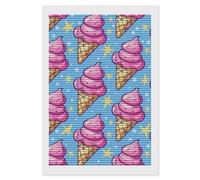 HETVBNS Ice Cream Cone Pattern Diamond Painting Kits for Adults, Full Round Drill DIY Diamond Art for Beginners, 5D Gem Art and Crafts for Home Wall Decor 8"x12"