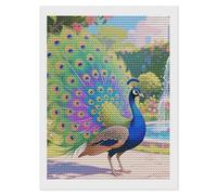 HETVBNS Indian Peacock Diamond Painting Kits for Adults, Full Round Drill DIY Diamond Art for Beginners, 5D Gem Art and Crafts for Home Wall Decor 12"x16"