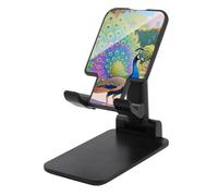 HETVBNS Indian Peacock Phone Stand for Desk - Adjustable & Foldable Tablet Stand Portable Cell Phone Stand Holder Compatible with 4-13" Smartphones, Tablets