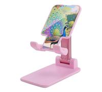 HETVBNS Indian Peacock Phone Stand for Desk - Adjustable & Foldable Tablet Stand Portable Cell Phone Stand Holder Compatible with 4-13" Smartphones, Tablets