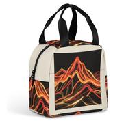 HETVBNS Insulated Lunch Bag for Women Men, Abstract Mountain Lunch Box with Large Capacity Portable Thermal Cooler Bag Reusable Leakproof Lunchbox for Work Picnic Travel