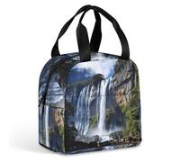 HETVBNS Insulated Lunch Bag for Women Men, Beautiful Waterfall Lunch Box with Large Capacity Portable Thermal Cooler Bag Reusable Leakproof Lunchbox for Work Picnic Travel