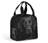HETVBNS Insulated Lunch Bag for Women Men, Black Lab Lunch Box with Large Capacity Portable Thermal Cooler Bag Reusable Leakproof Lunchbox for Work Picnic Travel