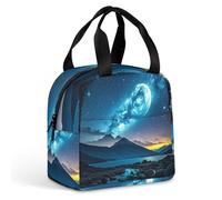 HETVBNS Insulated Lunch Bag for Women Men, Celestial Night Sky Lunch Box with Large Capacity Portable Thermal Cooler Bag Reusable Leakproof Lunchbox for Work Picnic Travel