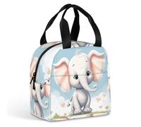 HETVBNS Insulated Lunch Bag for Women Men, Cute Elephant Lunch Box with Large Capacity Portable Thermal Cooler Bag Reusable Leakproof Lunchbox for Work Picnic Travel