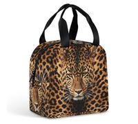 HETVBNS Insulated Lunch Bag for Women Men, Depict A Leopard Lunch Box with Large Capacity Portable Thermal Cooler Bag Reusable Leakproof Lunchbox for Work Picnic Travel