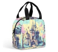 HETVBNS Insulated Lunch Bag for Women Men, Fairytale Castle Lunch Box with Large Capacity Portable Thermal Cooler Bag Reusable Leakproof Lunchbox for Work Picnic Travel